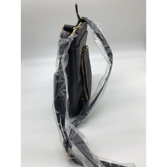 Isaac Mizrahi Live Crossbody Bag Women Multi Pouch Signature Canvas Gray Purse - Picture 10 of 11